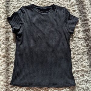 Black ribbed t-shirt
